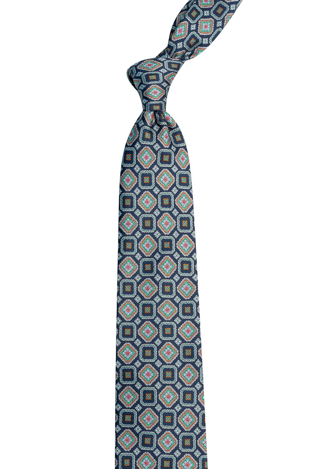 Cravata matase imprimata bleumarin print geometric 1
