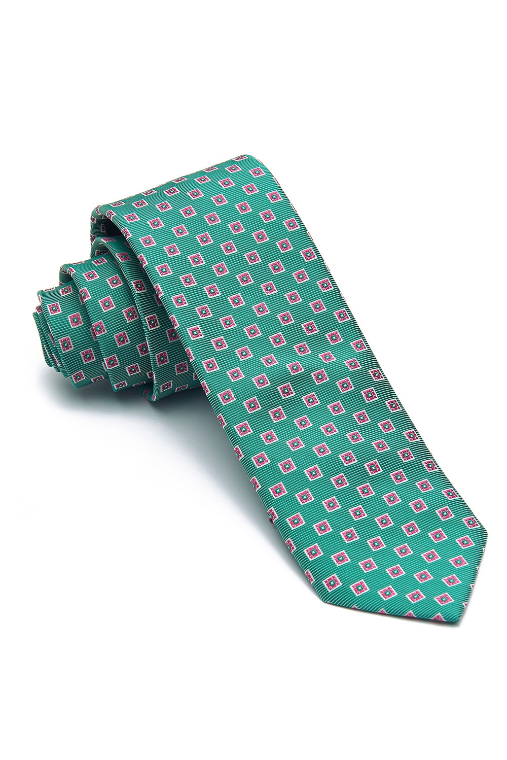 Cravata poliester verde print geometric 0