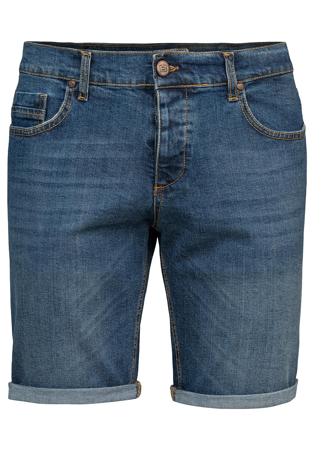 Blugi scurti slim albastri 0