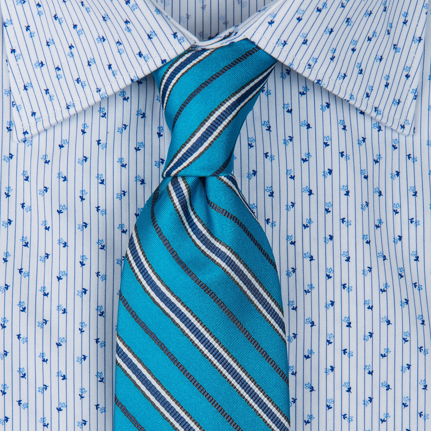 Cravata poliester albastra cu dungi 0
