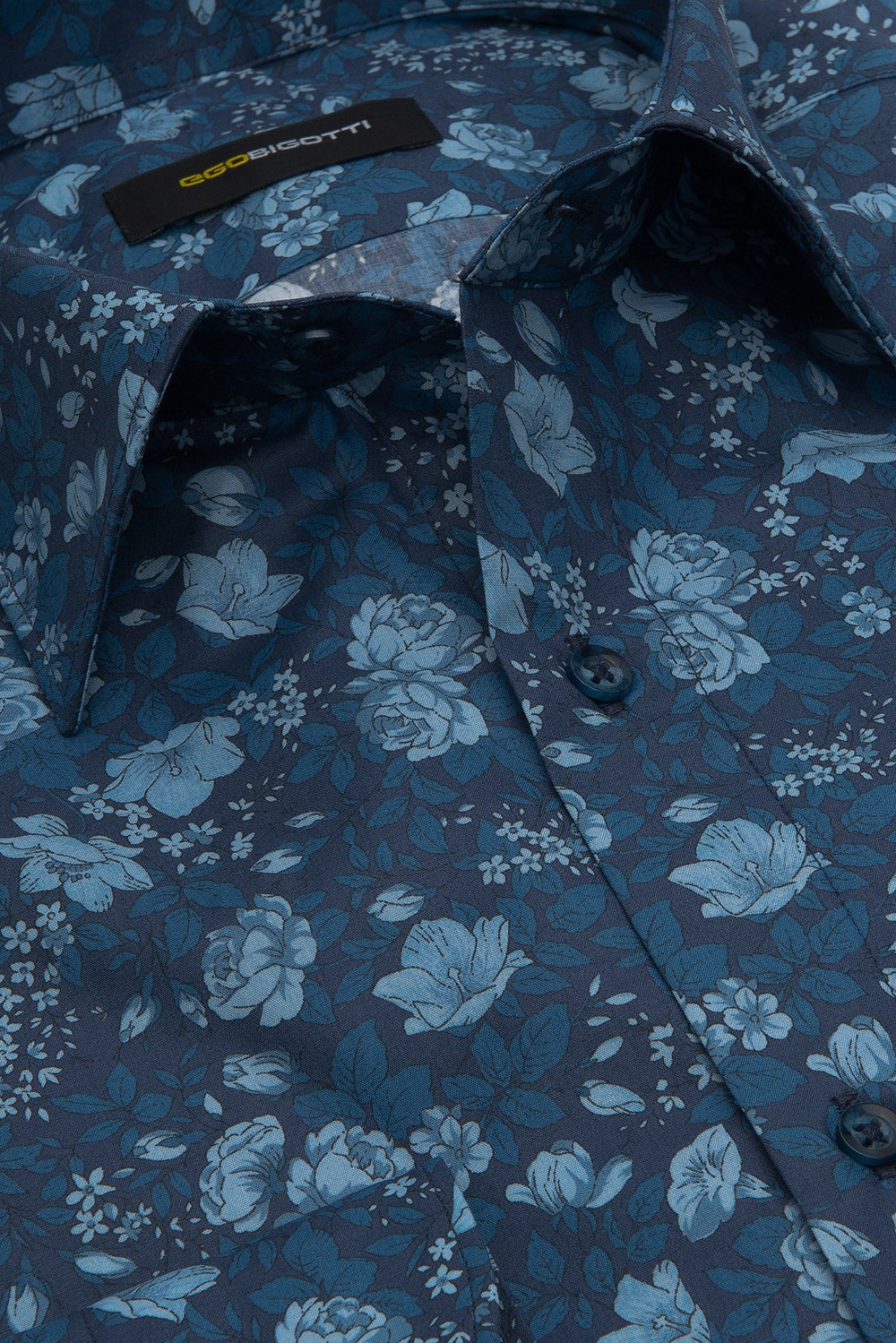 Camasa slim bleumarin print floral 1