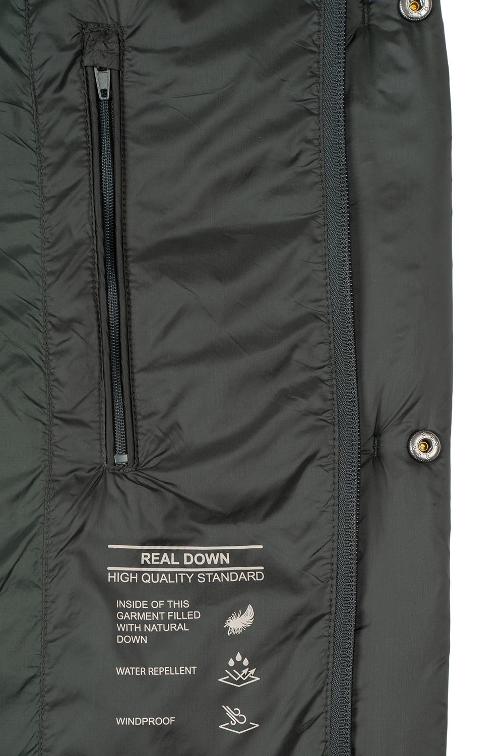 Jacheta slim verde uni cu puf 3