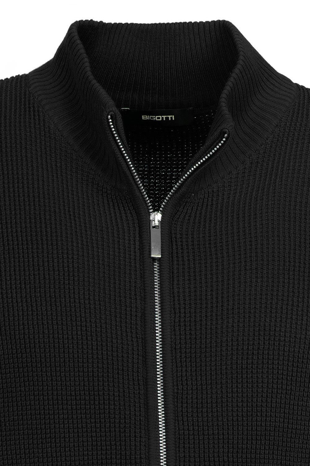Pulover regular negru cu fermoar 1