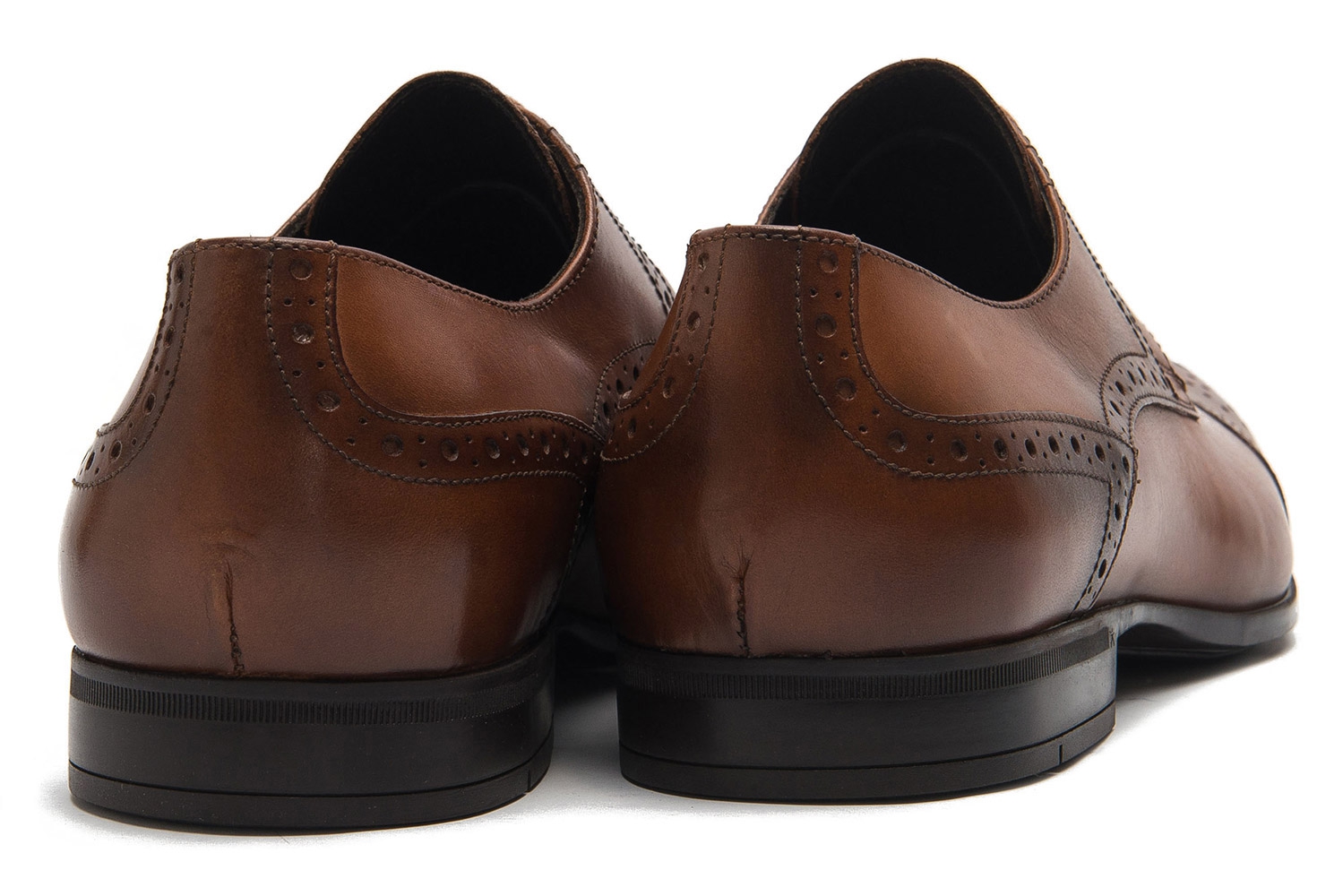 Brown genuine leather shoes 2