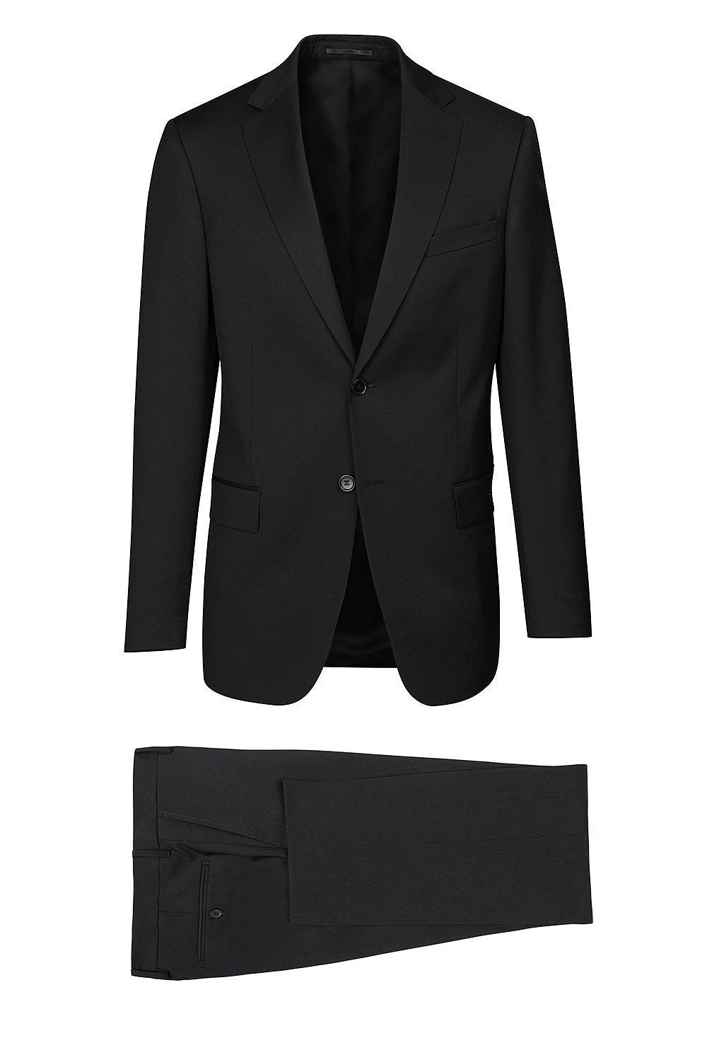 Slim body black plain suit 0