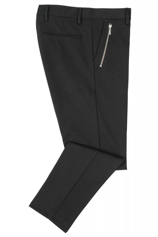Slim body black plain trousers