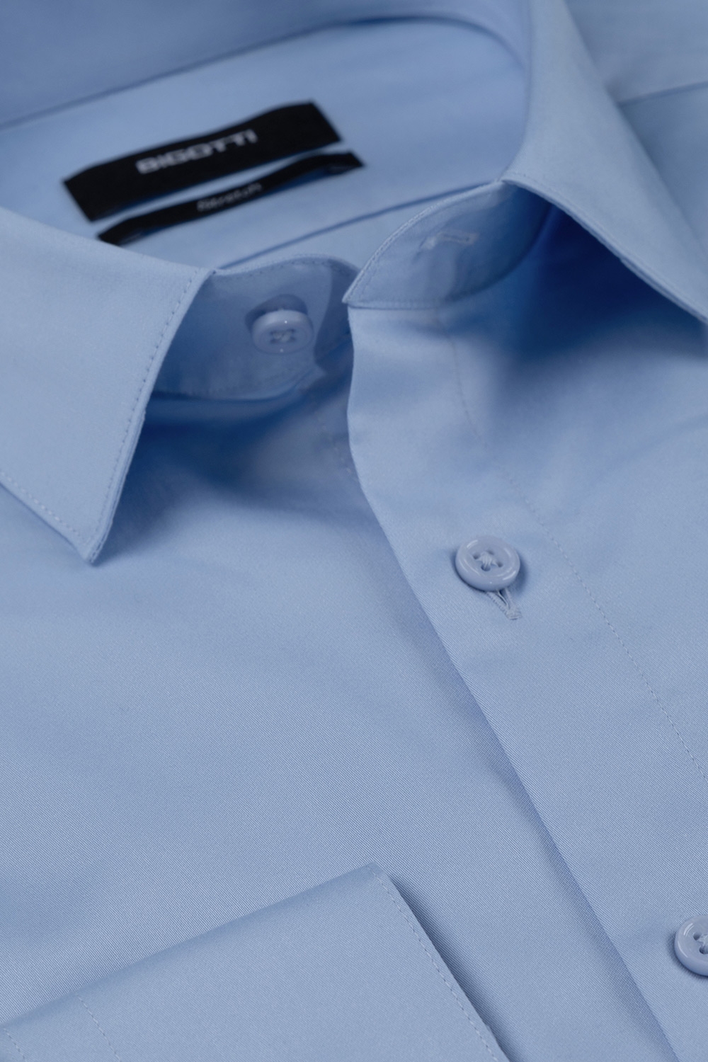 Shaped light blue plain shirt 1