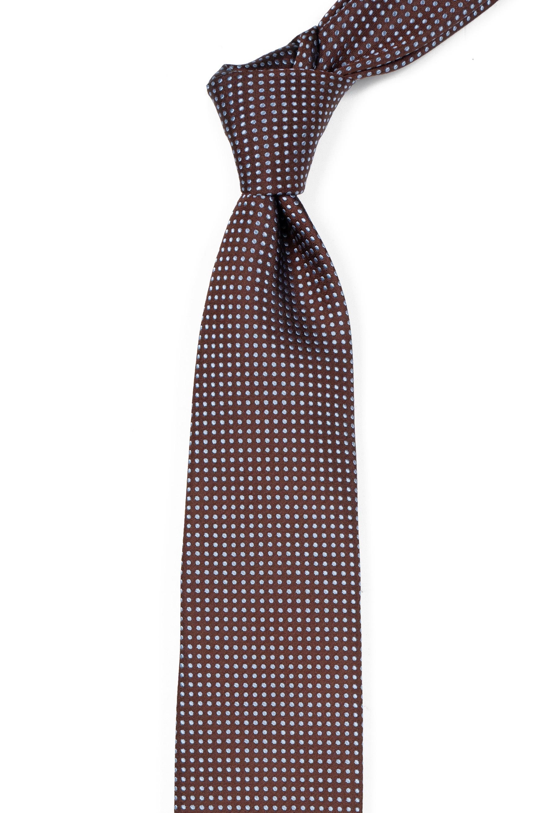 Cravata matase tesuta maro print geometric 1