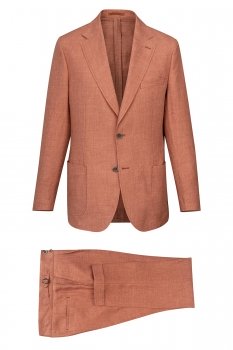 Costum slim din in oranj uni