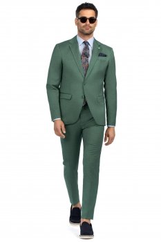 Costum slim verde uni