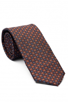Cravata matase tesuta albastra print floral