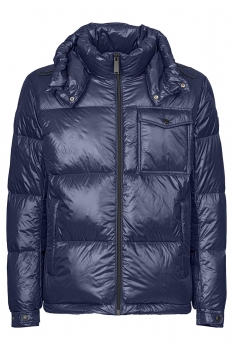 Geaca slim bleumarin uni