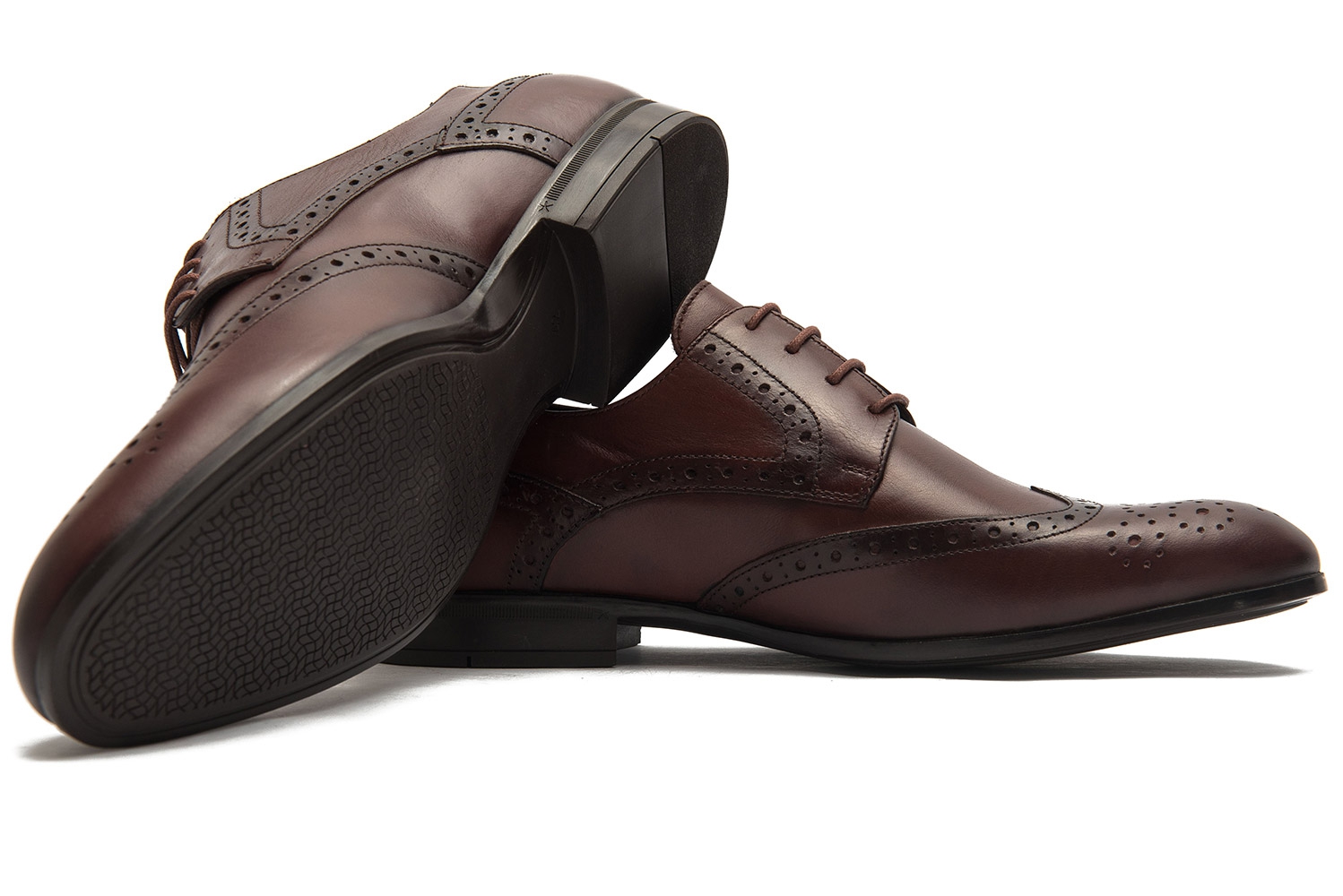 Burgundy genuine leather shoes 1