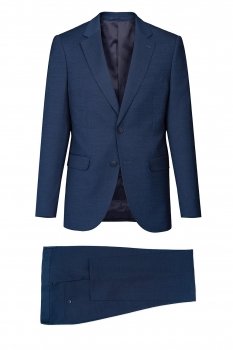 Slim body blue plain suit