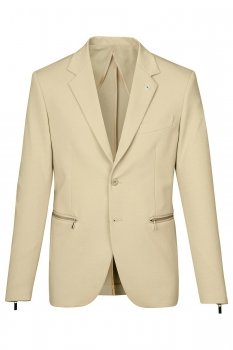 Slim body beige plain blazer