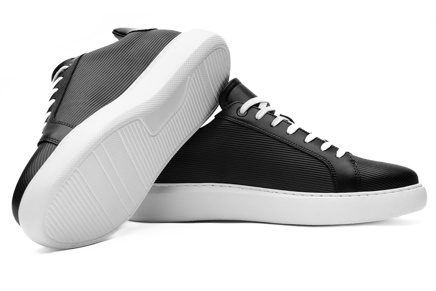 Sneakers negri piele naturala 1