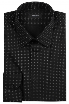 Camasa slim neagra print geometric