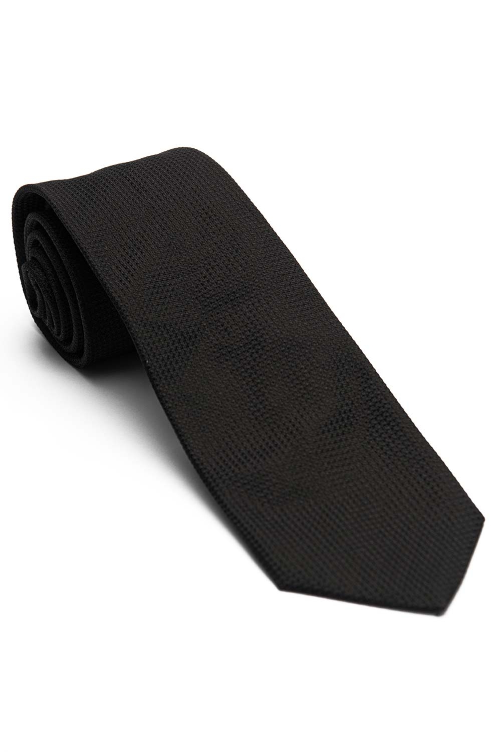 Cravata Matase tesuta Neagra Uni 0