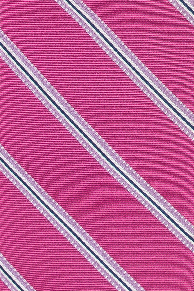 Cravata matase tesuta roz dungi 1