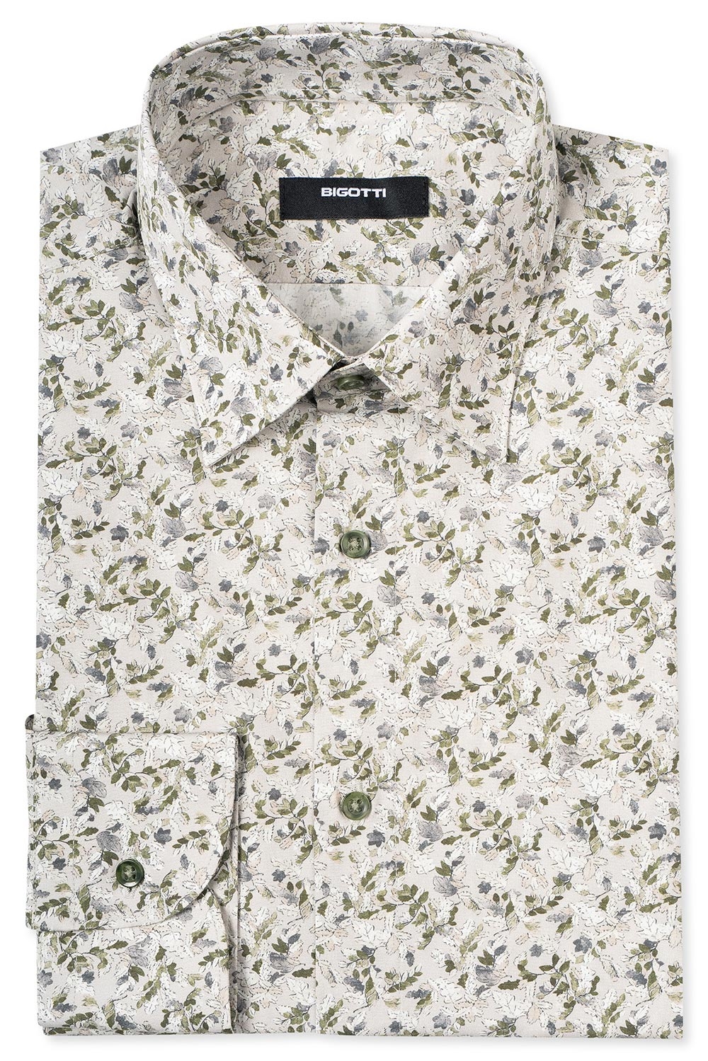 Shaped grey floral shirt 0