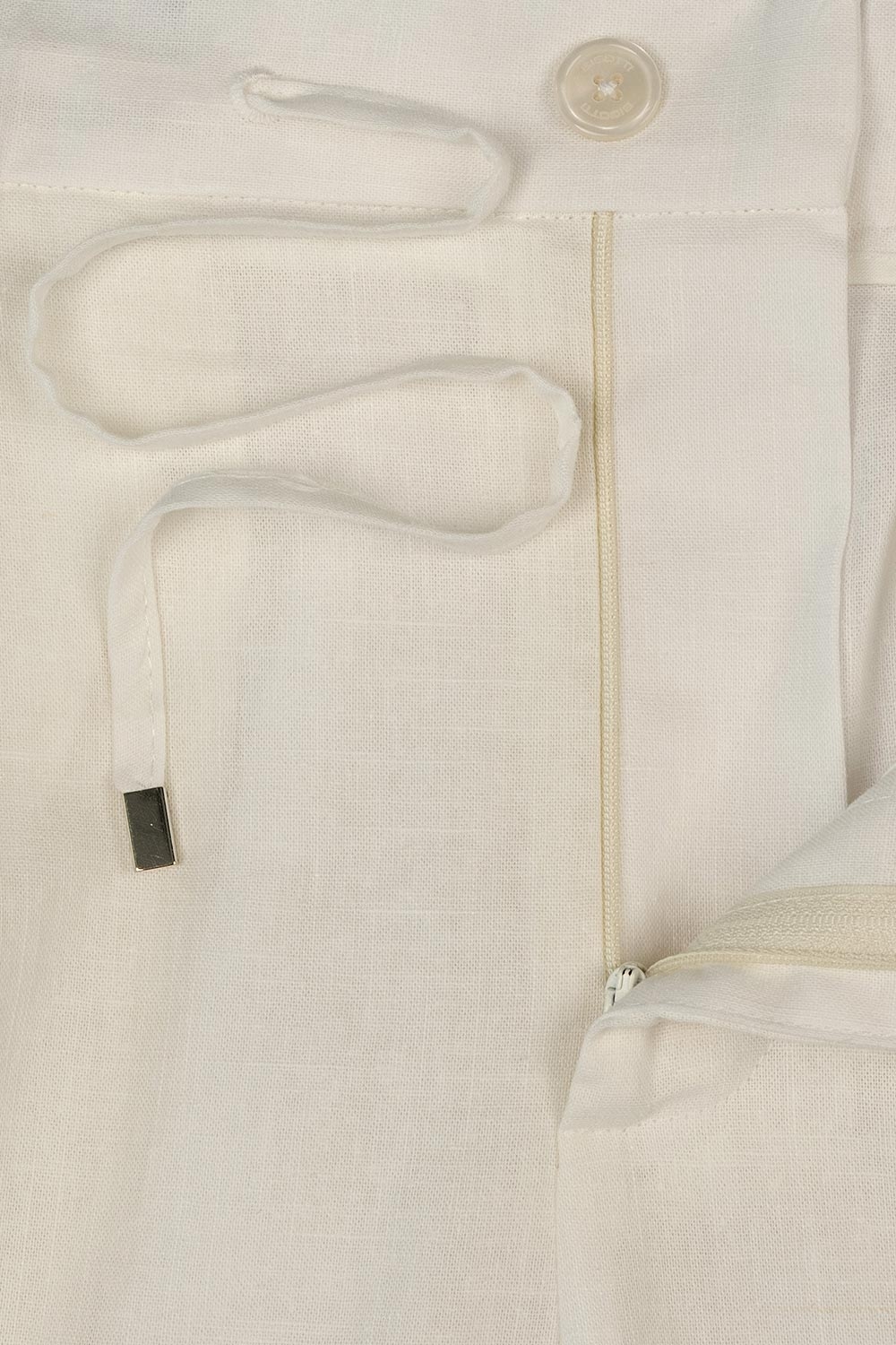 Pantaloni slim albi uni 1