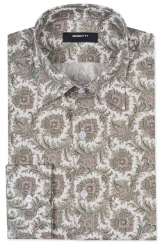 Camasa slim alba print floral