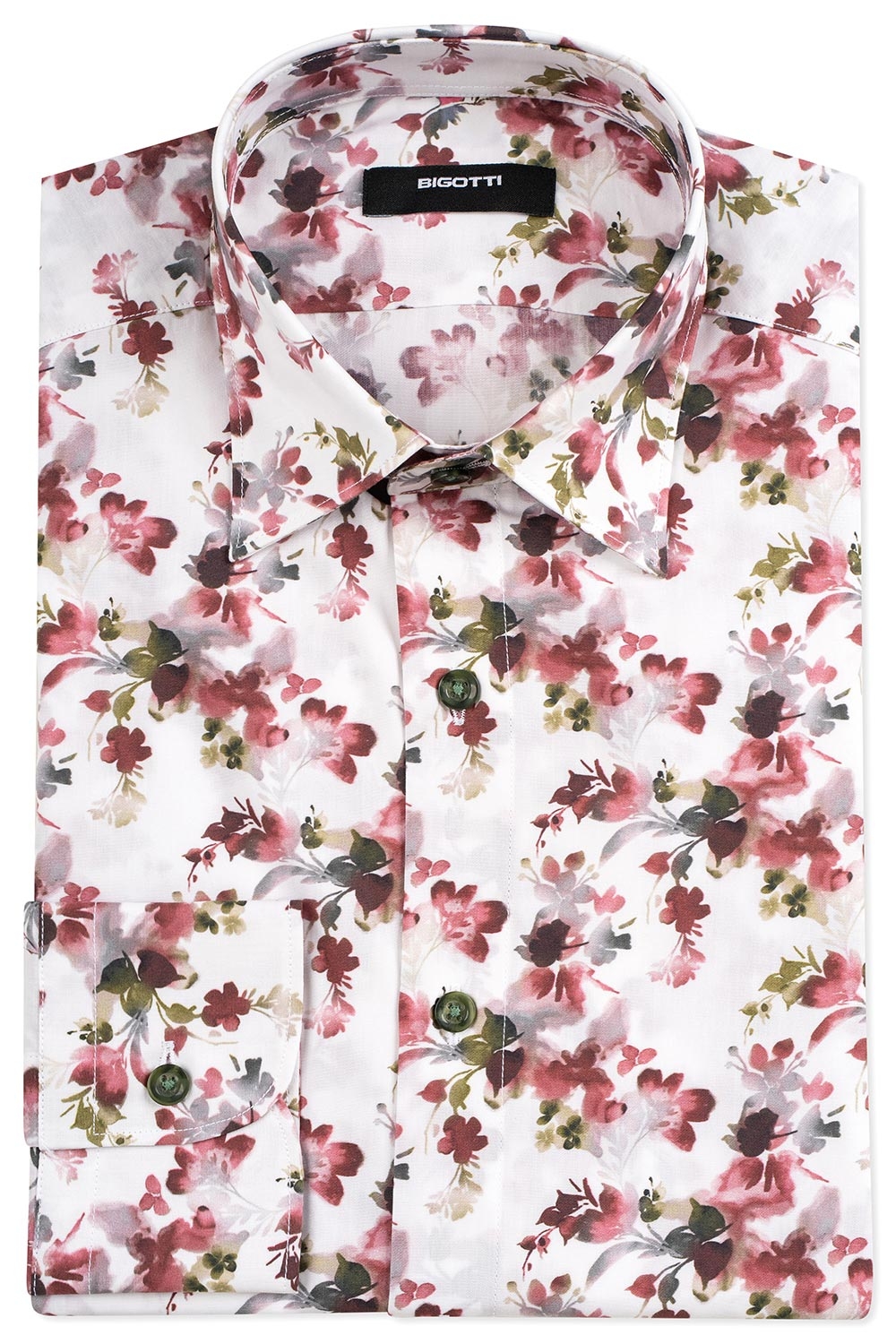 Slim body white floral shirt 0