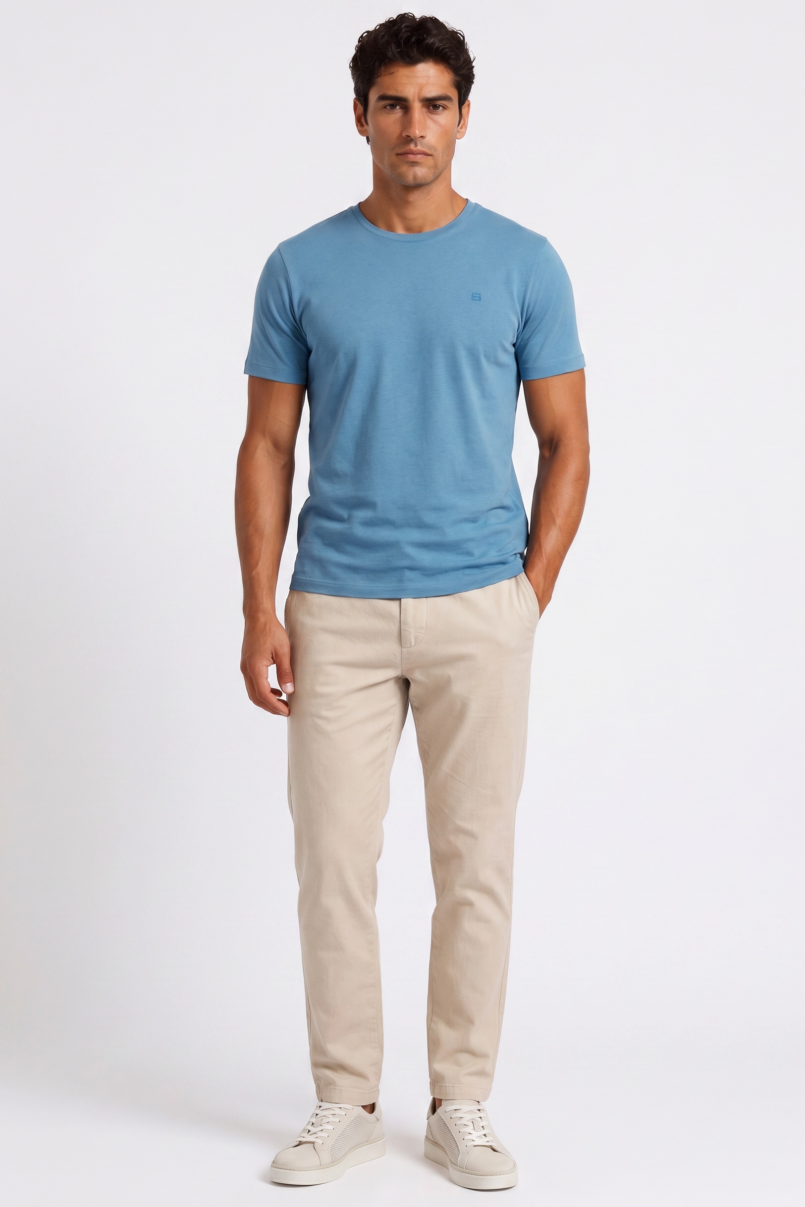 Blue plain t-shirt 3