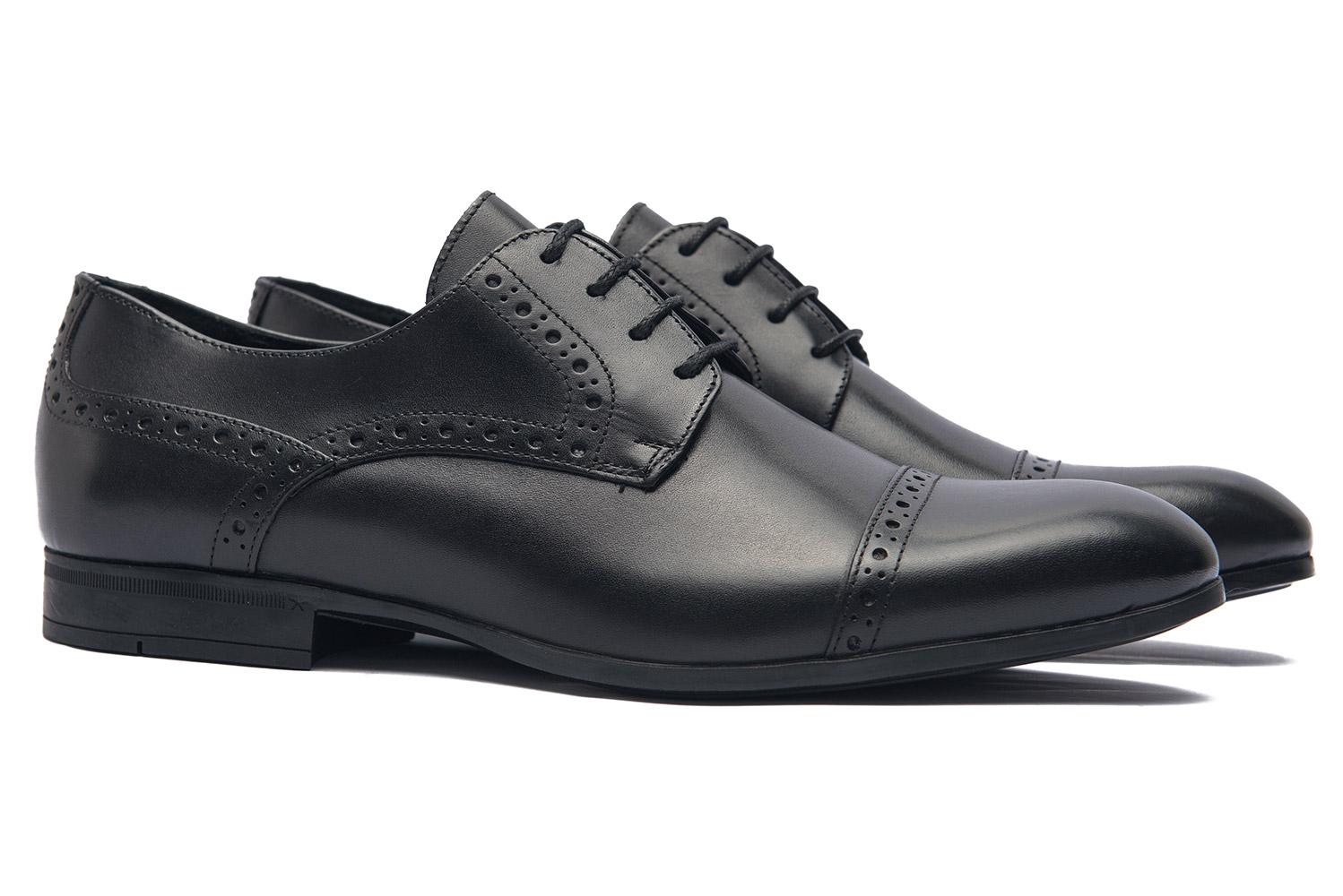 Black genuine leather shoes 0