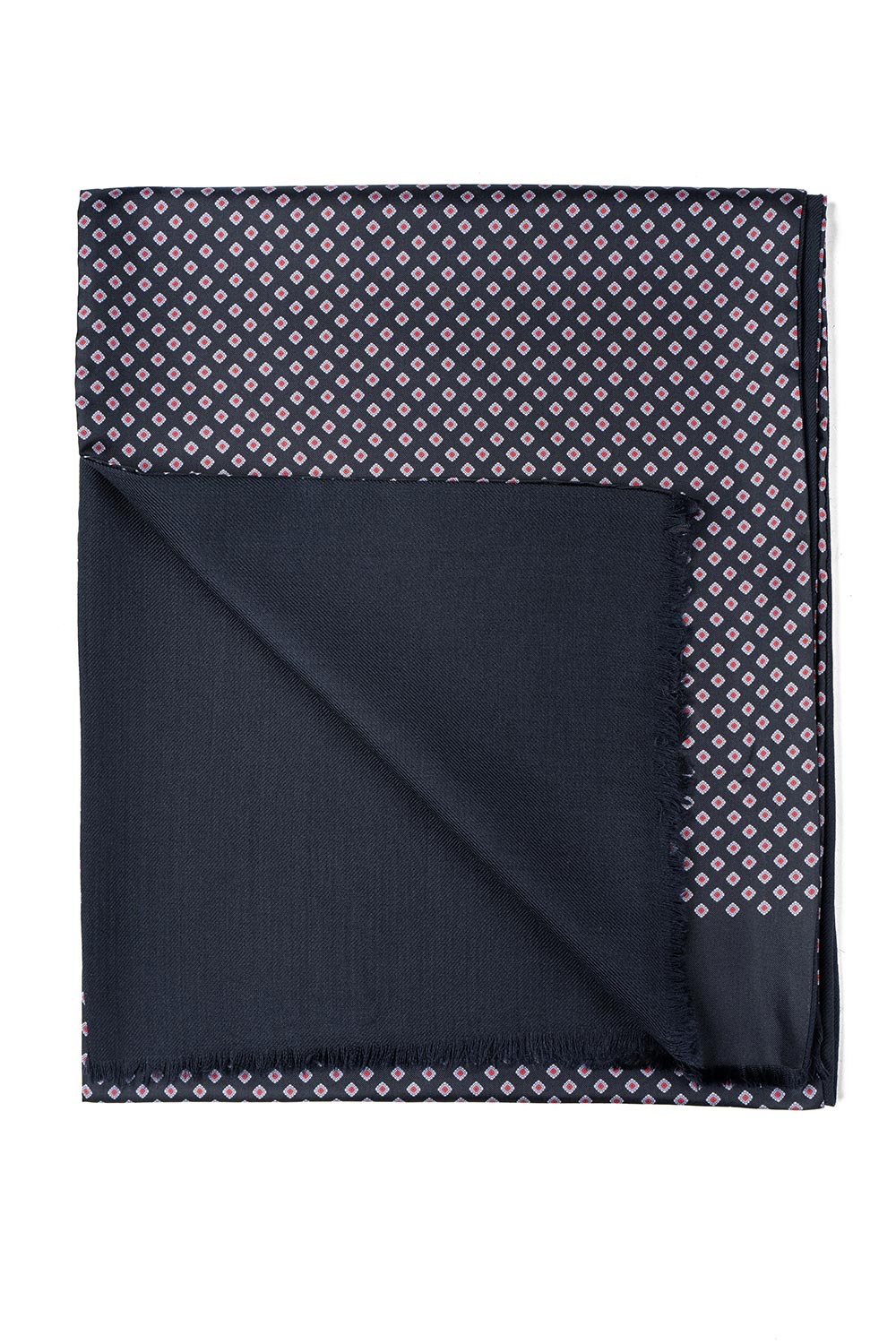Esarfa matase bleumarin print geometric 1