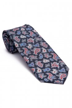 Cravata neagra print floral