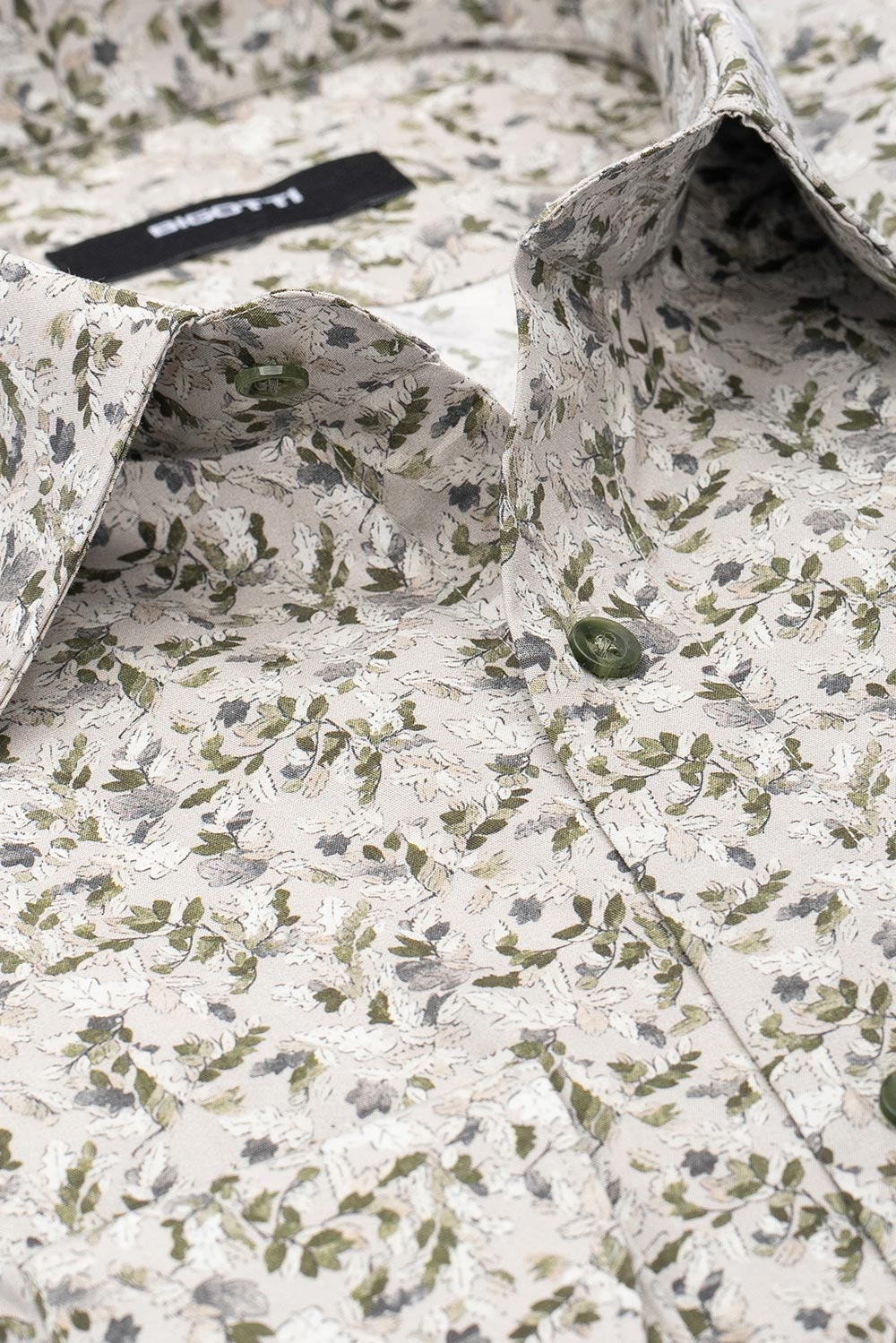 Camasa slim gri print floral 1