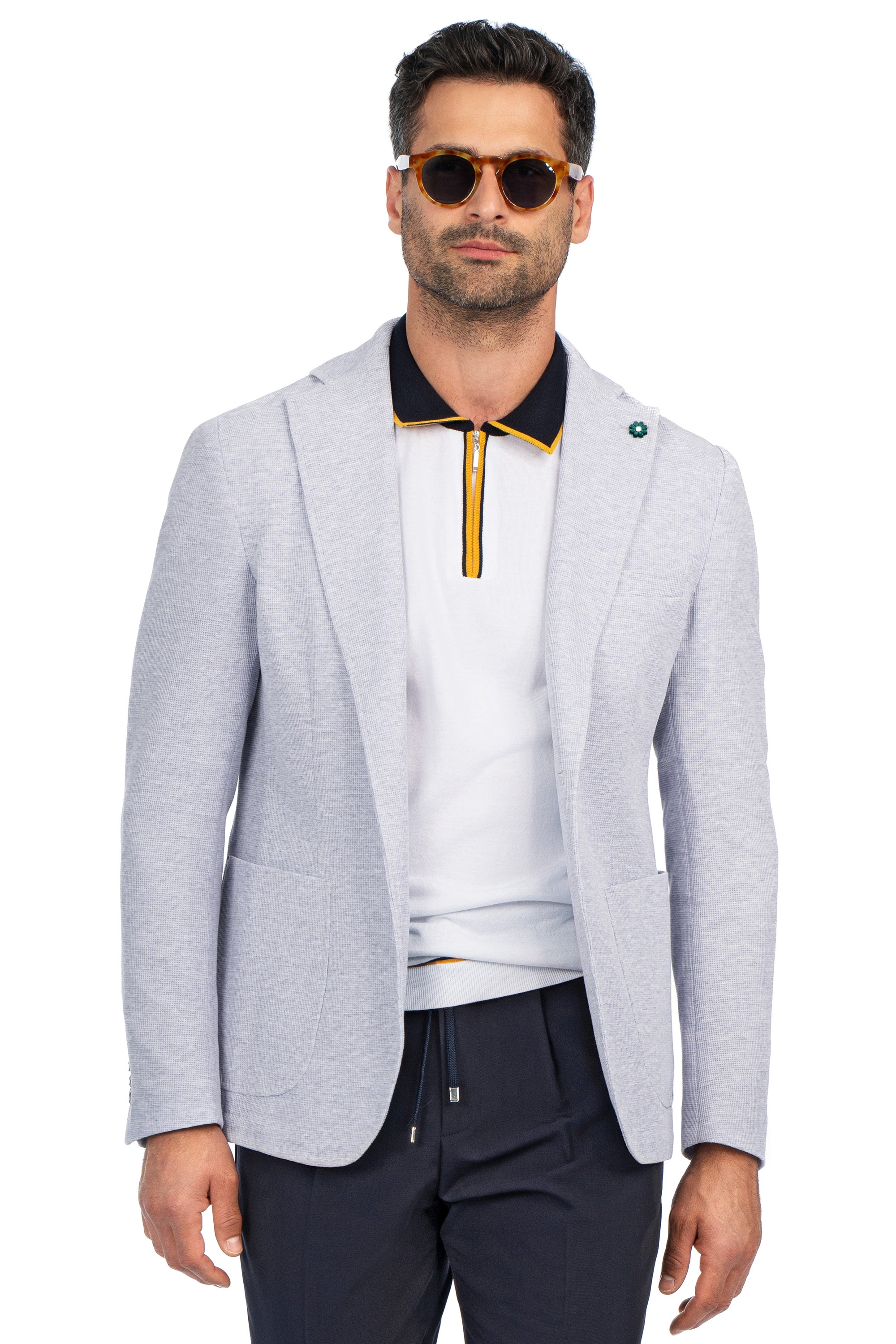 Slim body grey plain blazer 0