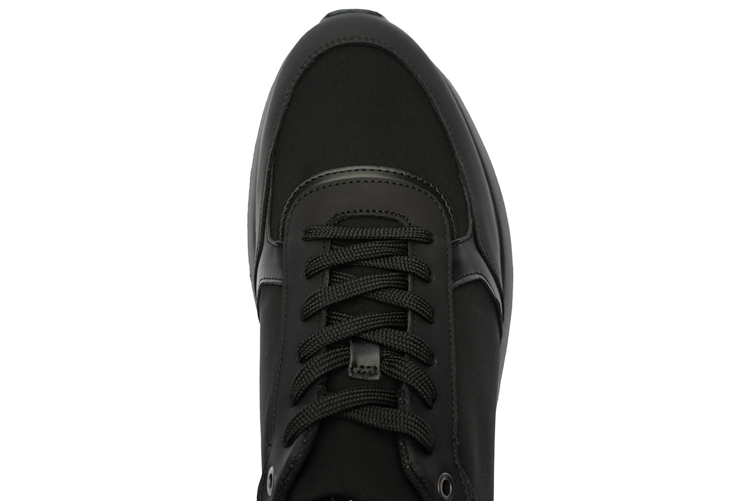 Black leather and textile shoes 3