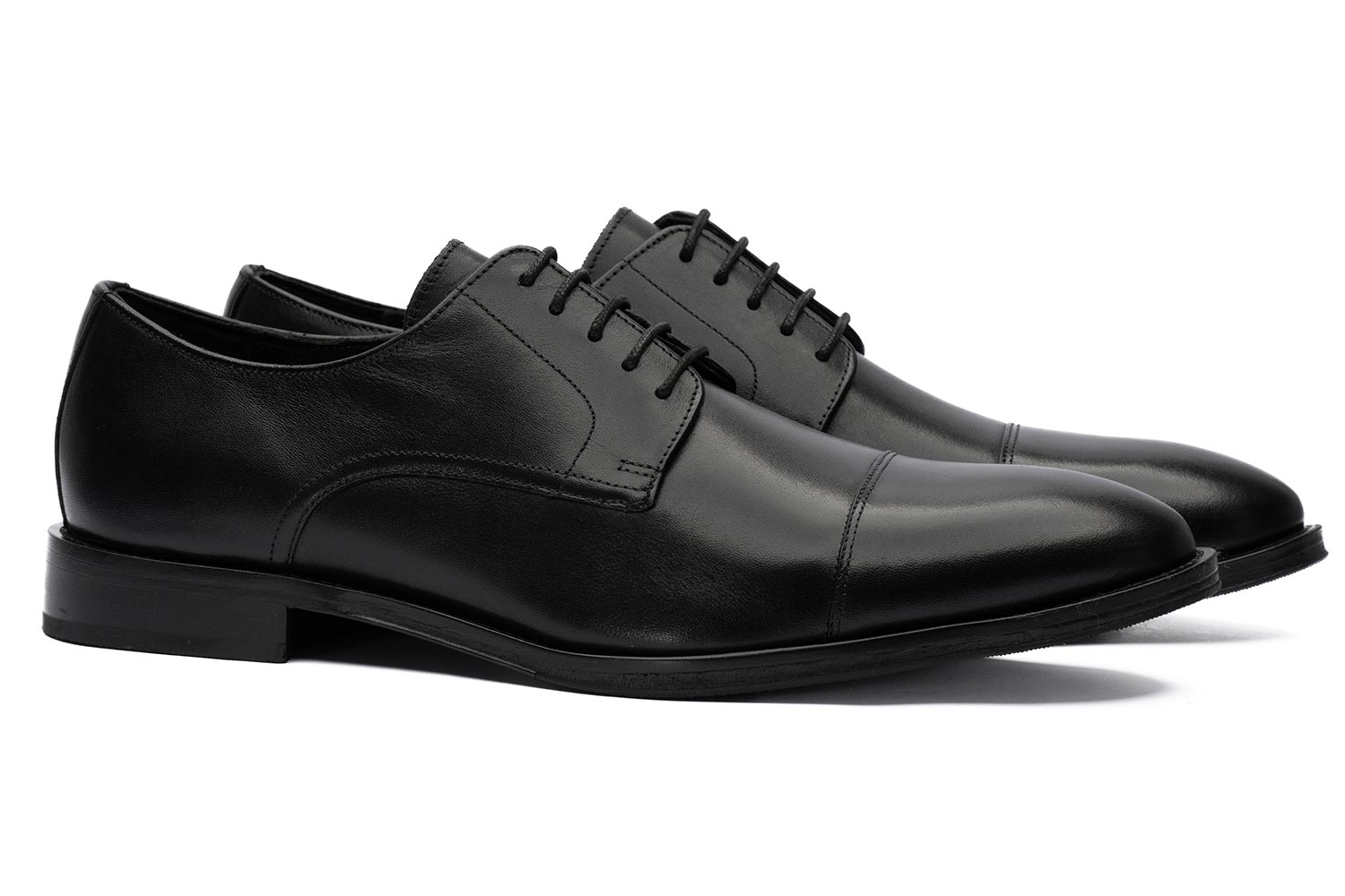 Black genuine leather shoes 0