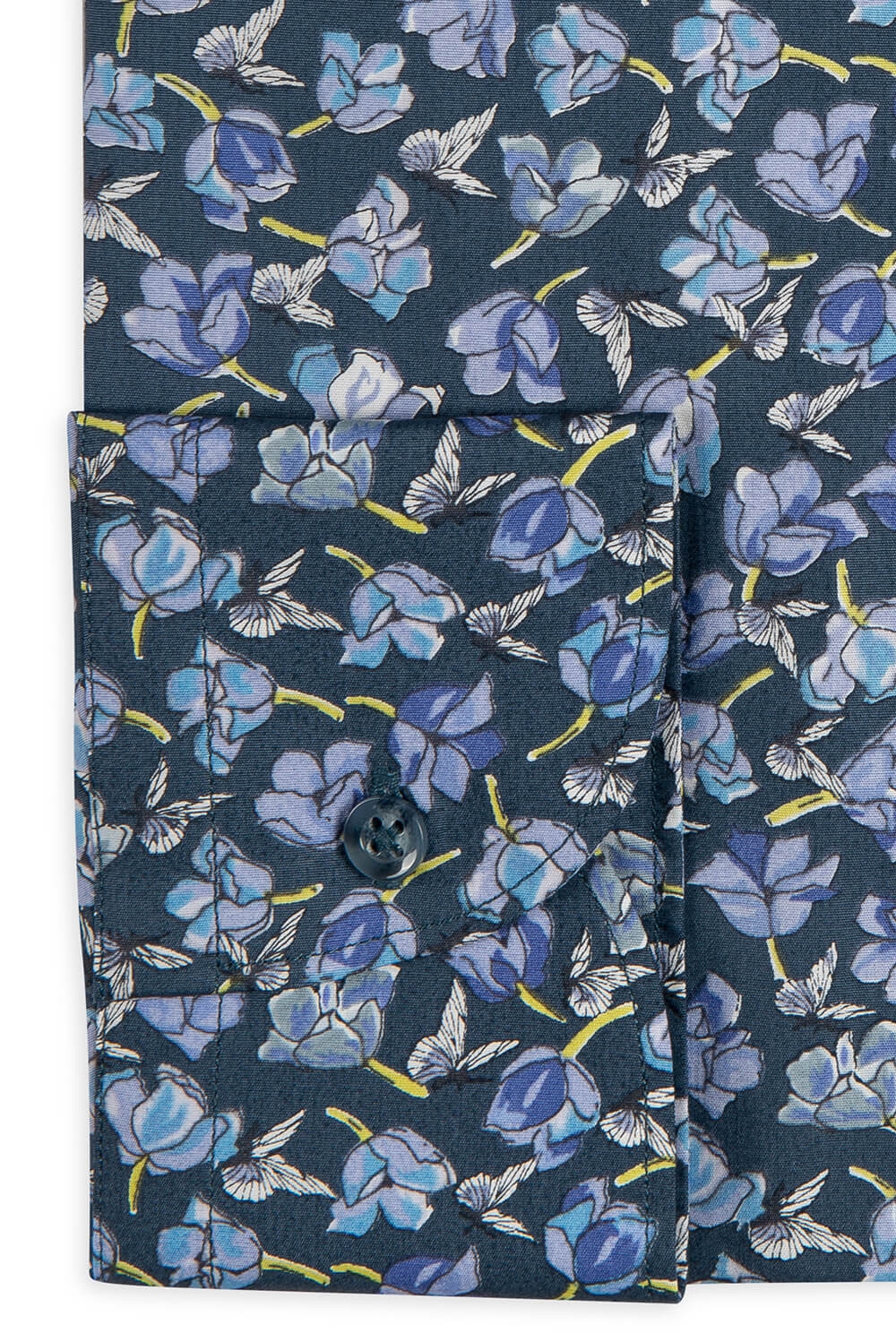 Camasa shaped bleumarin print floral 2