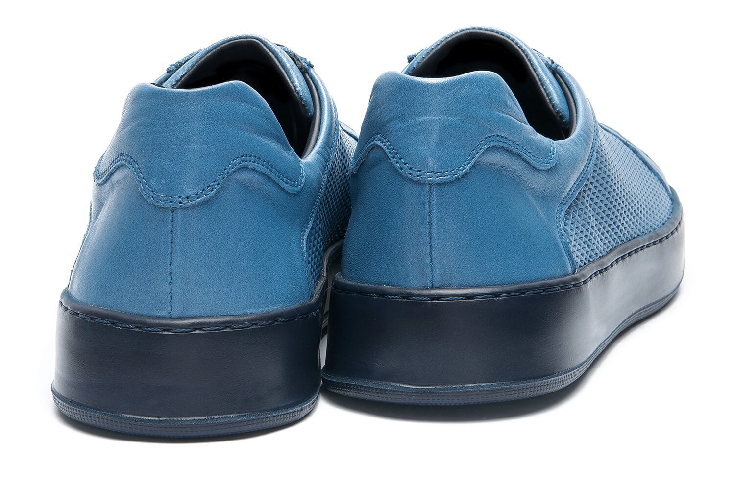 Pantofi albastri piele naturala 2