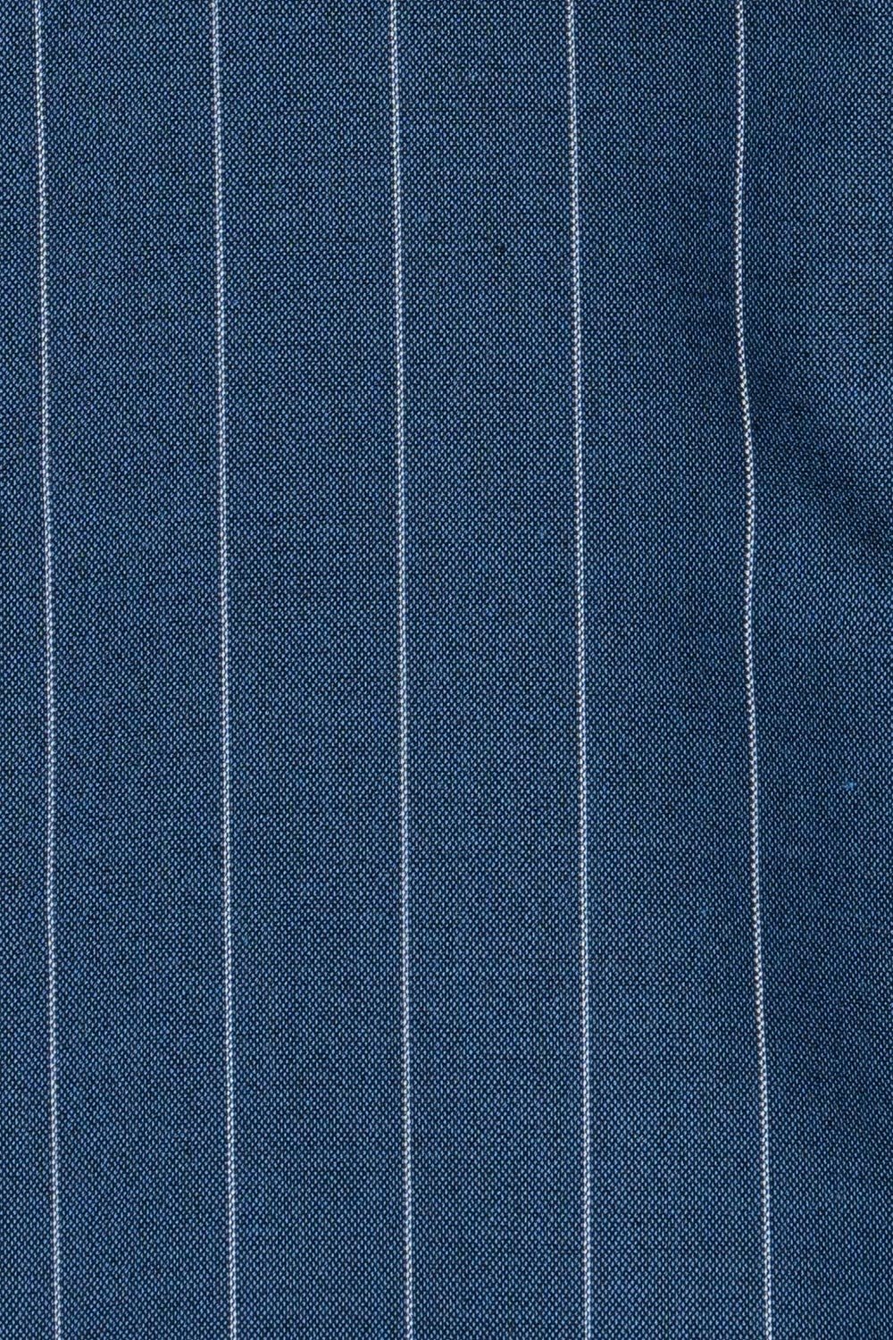 Costum slim albastru in dungi 3