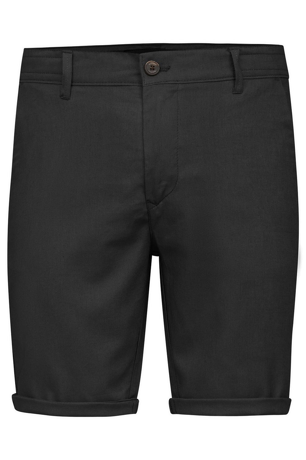 Slim body black plain trousers 1