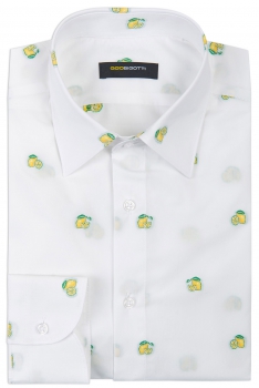 Camasa superslim alba print geometric