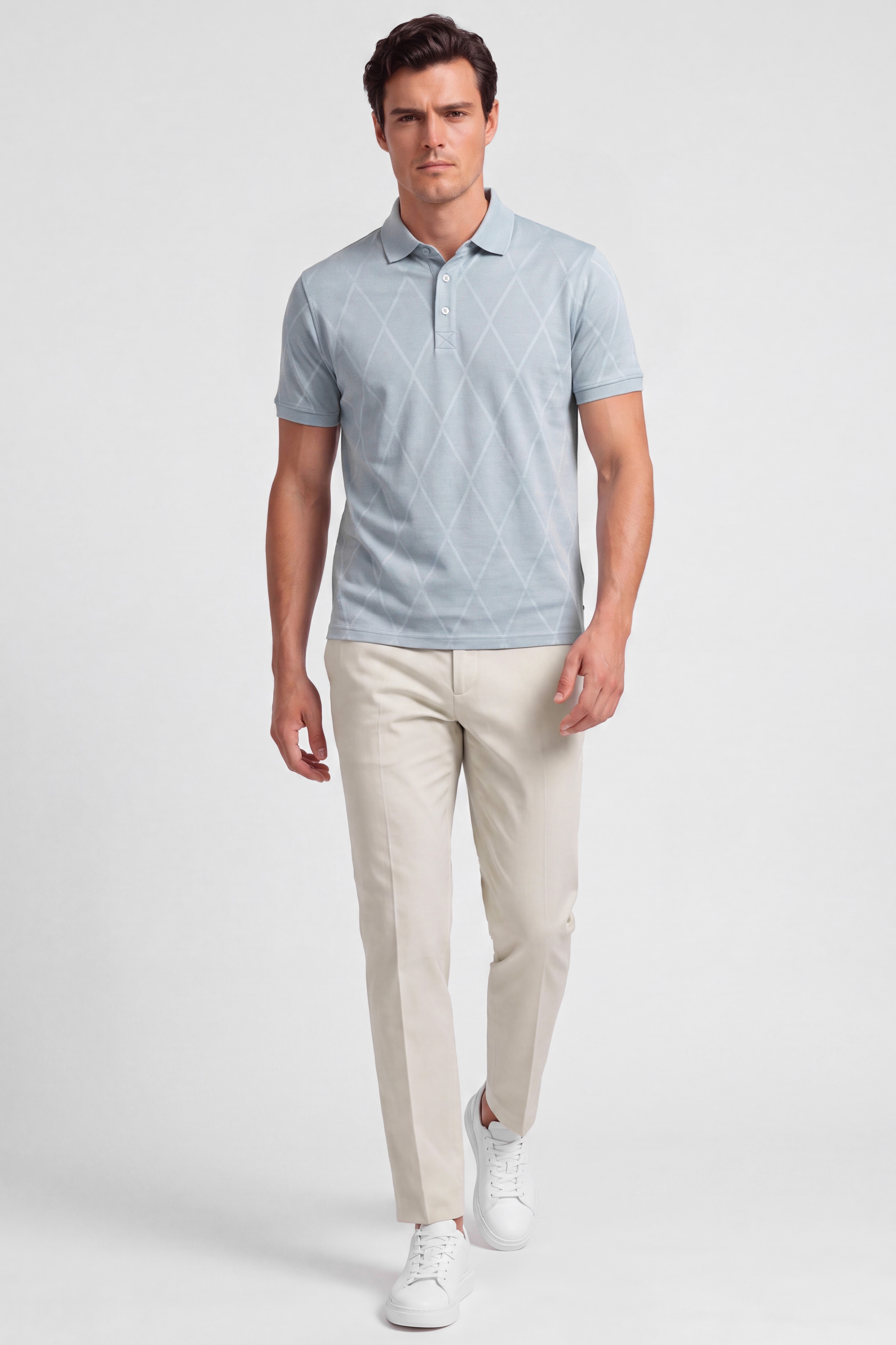 Tricou polo basic gri uni 3