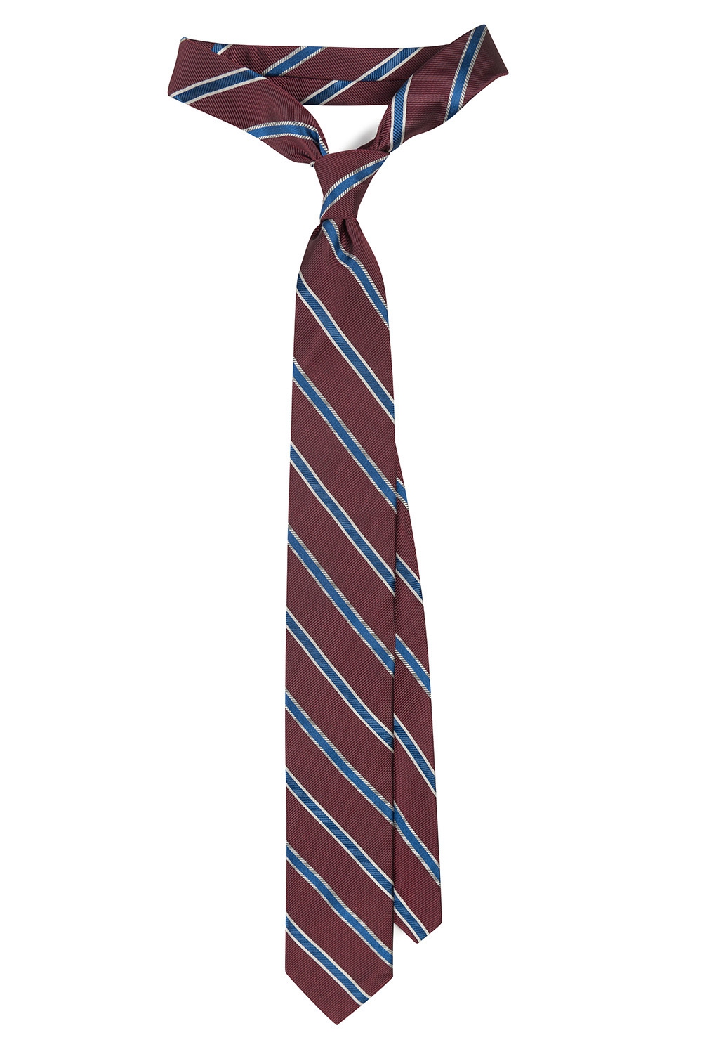 Cravata poliester grena cu dungi 0