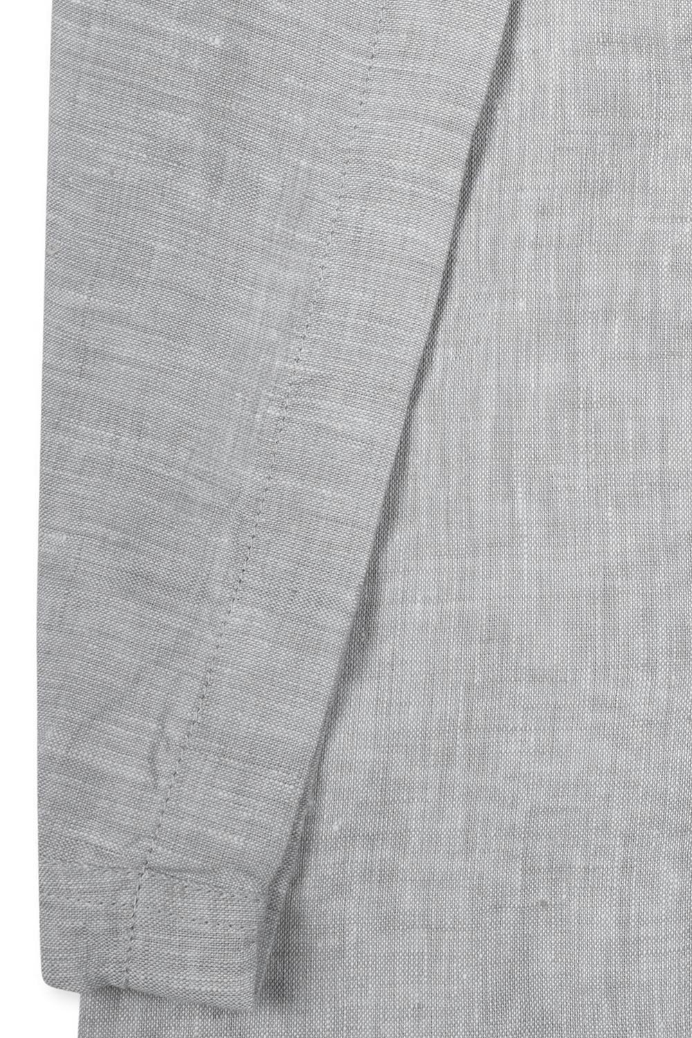 Camasa maneca scurta din in slim gri uni 2