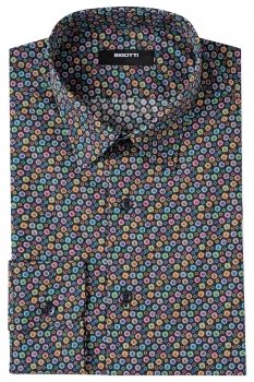 Camasa shaped bleumarin print geometric