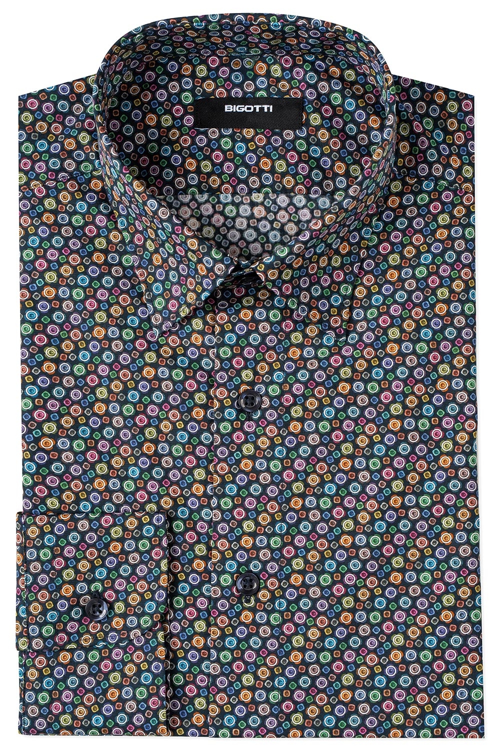 Camasa shaped bleumarin print geometric 0