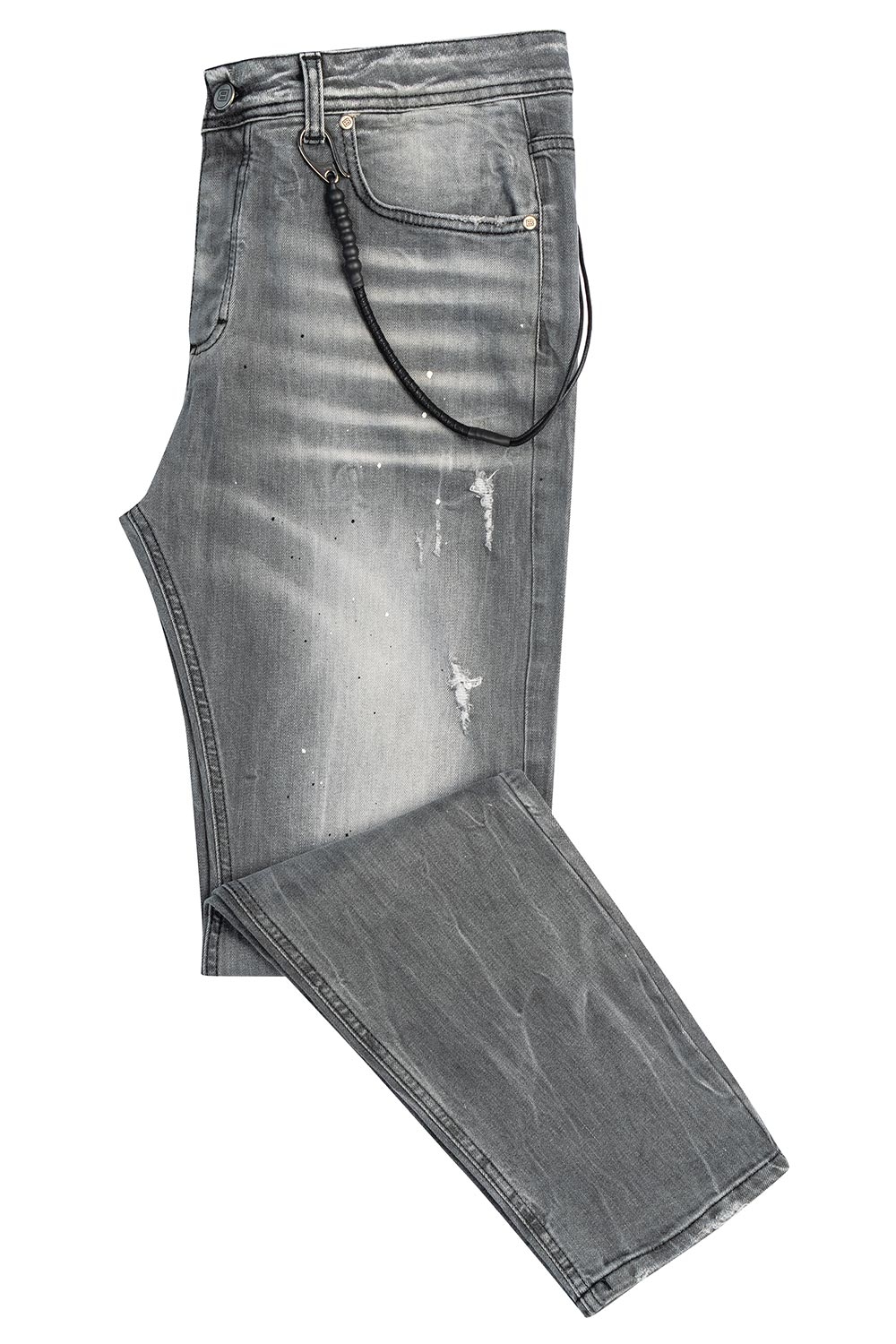 Blugi slim gri uni 0