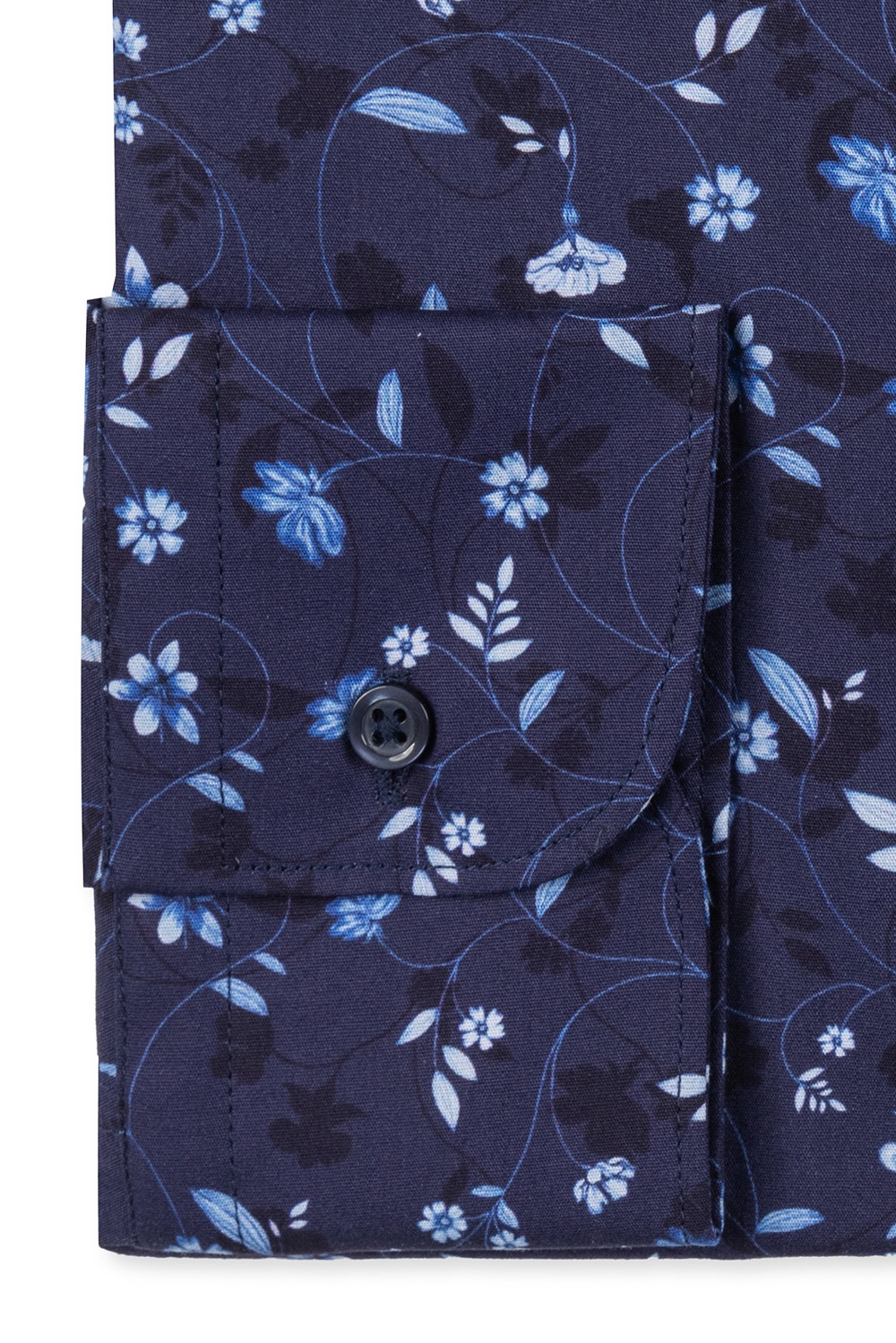 Camasa slim albastra print floral 2