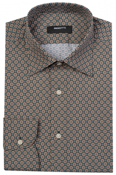 Camasa slim verde print geometric