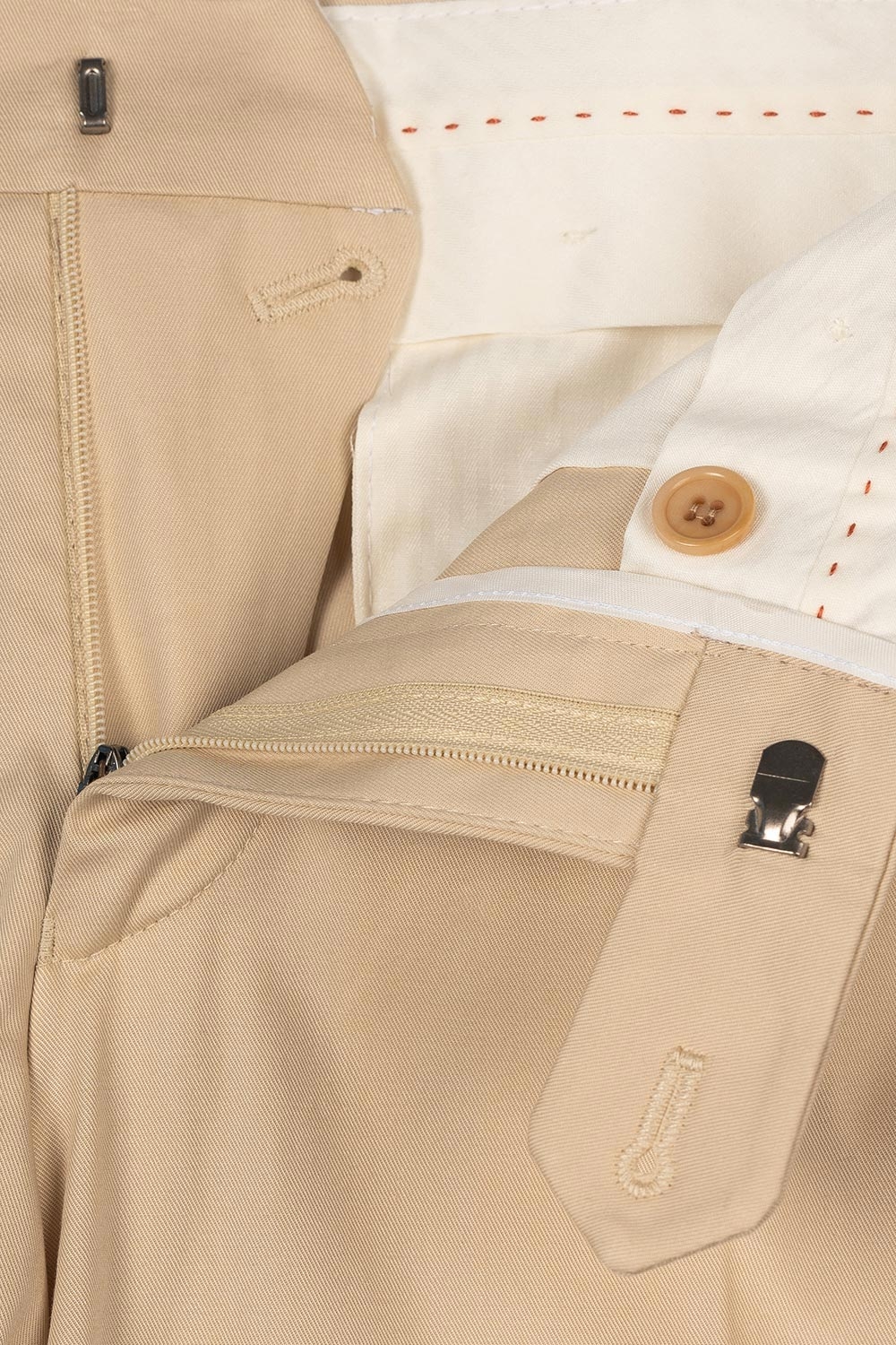 Pantaloni slim bej uni 2