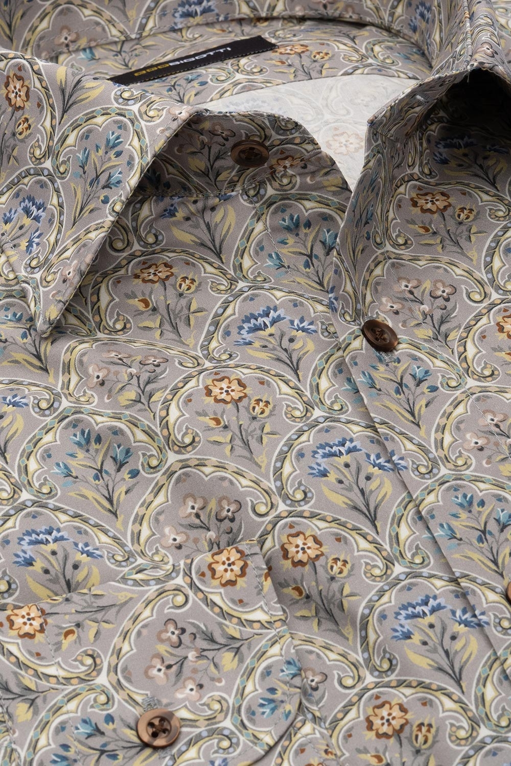 Camasa shaped gri print floral 1